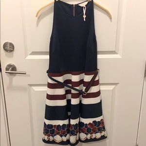 NWT Ted Baker Navy stripe dress size 3 / medium 8